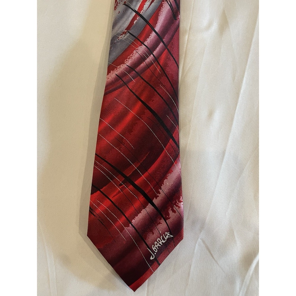 Jerry Garcia Men's Neck Tie Mickey Collector's Edition Red 100% Silk J. Garcia